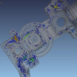 A material analysis (porosity), a dimensional check and a complete nominal-to-actual comparison.