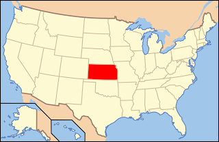 Map of USA Highlighting Kansas