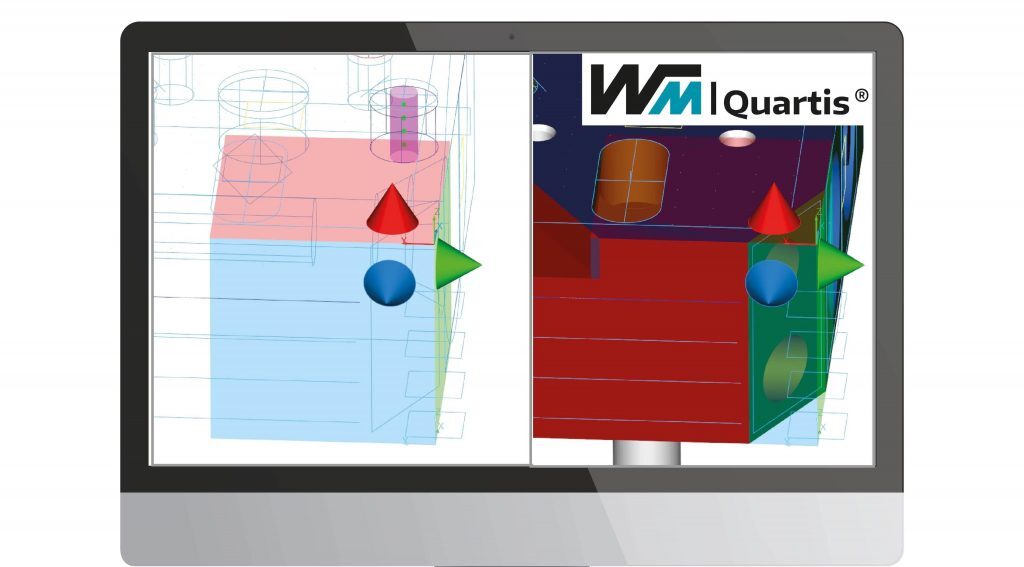 WM-Quartis software visible on a desktop computer screen