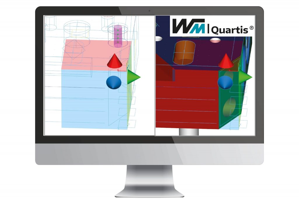 WM-Quartis software visible on a desktop computer screen