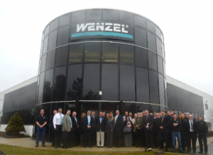 Wenzel Building with people posing in front