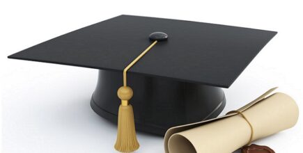 graduation cap diploma isolated on a white background