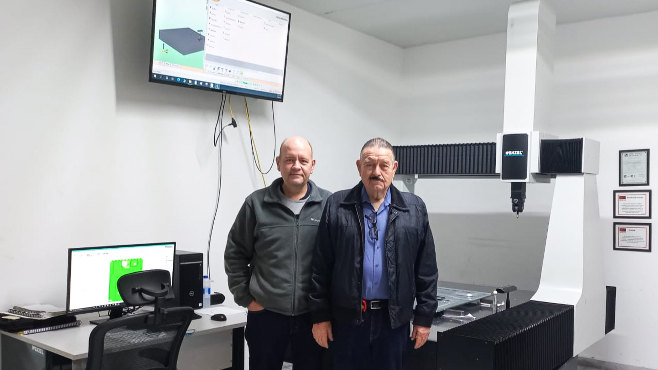 Family business with father and son in the Metrology Lab room